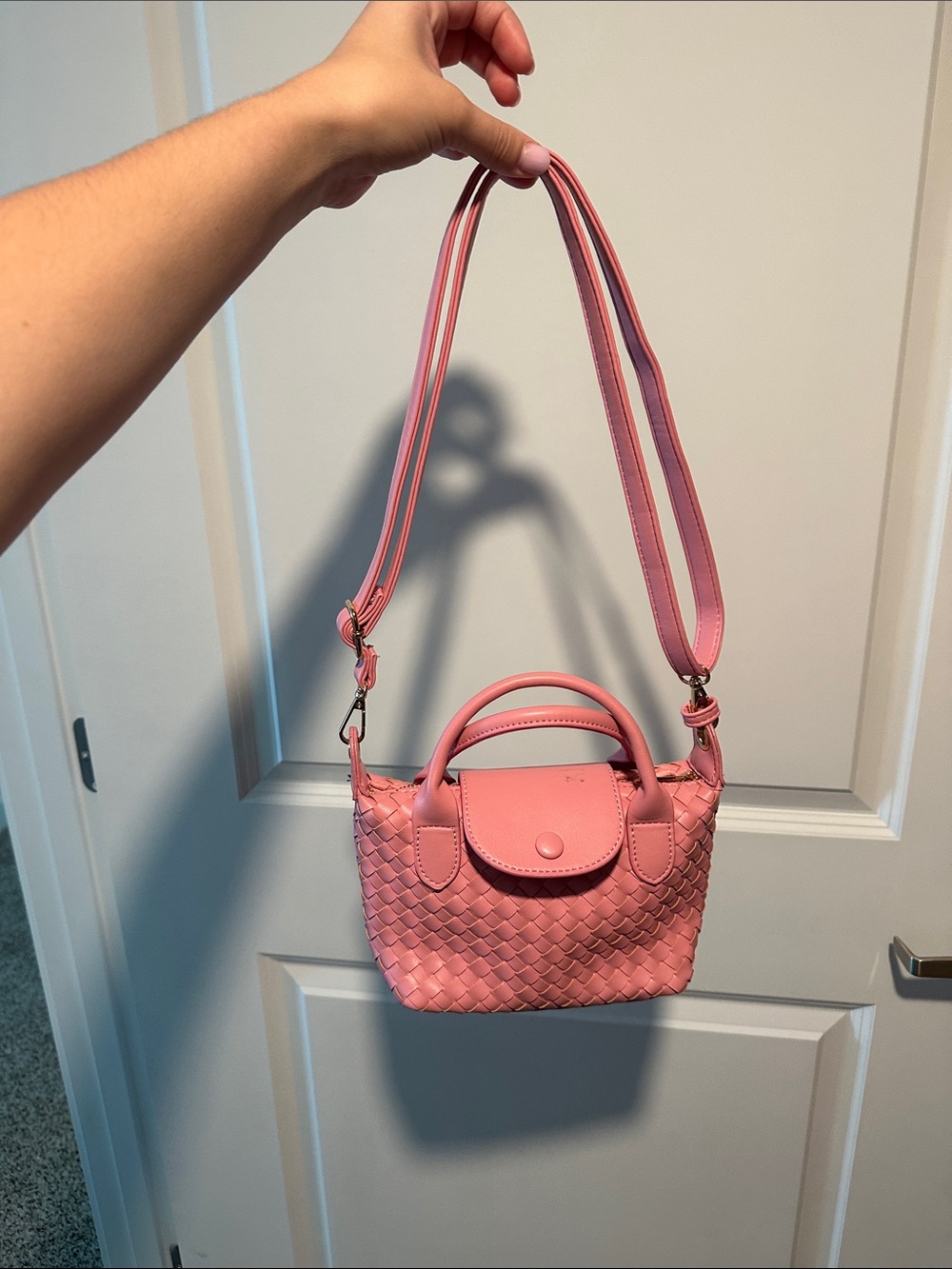 Source Unknown Pink Woven Crossbody Bag